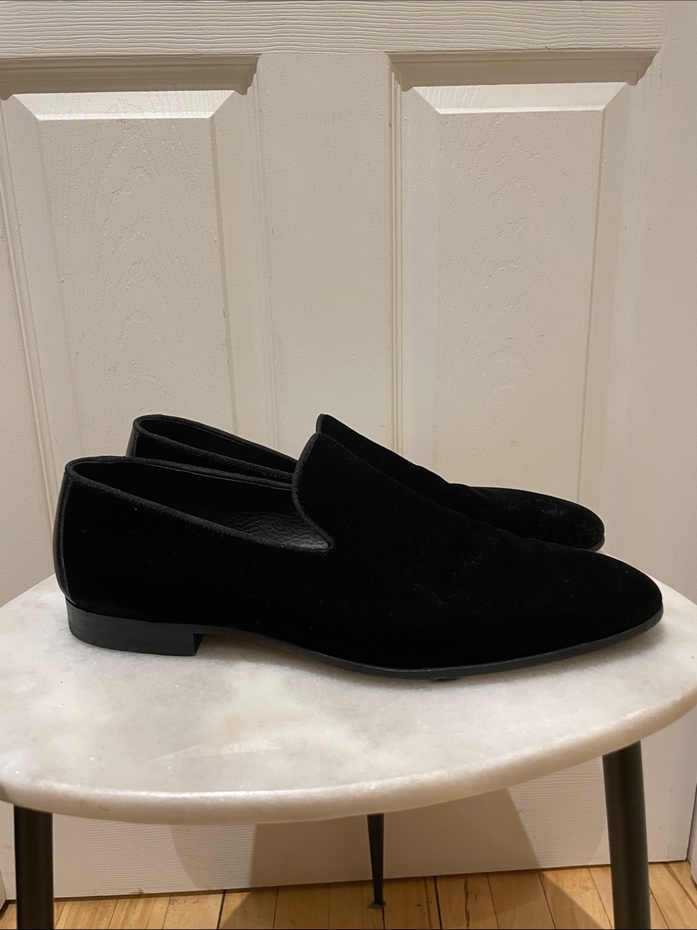 Magnanni Black Velvet Loafers Men’s Grosgrain Trim Formal Old Money 11